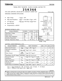 datasheet for 2SK366 by Toshiba