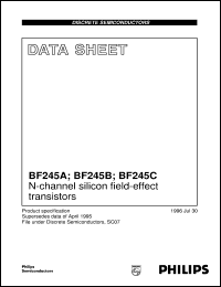 datasheet for BF245A by Philips Semiconductors