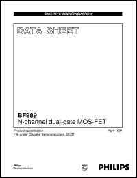 datasheet for BF989 by Philips Semiconductors