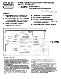datasheet for FX826J by Consumer Microcircuits Limited