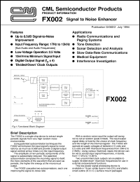 datasheet for FX002DW by Consumer Microcircuits Limited