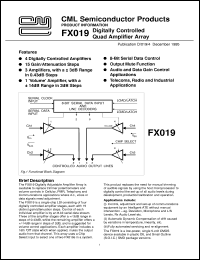 datasheet for FX019DW by Consumer Microcircuits Limited