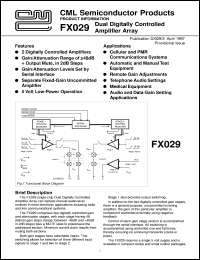 datasheet for FX029DW by Consumer Microcircuits Limited