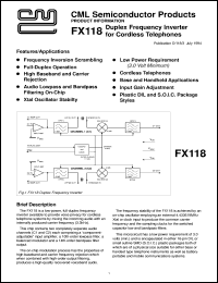 datasheet for FX118DW by Consumer Microcircuits Limited
