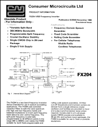 datasheet for FX204LH by Consumer Microcircuits Limited