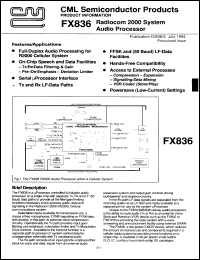 datasheet for FX836DW by Consumer Microcircuits Limited