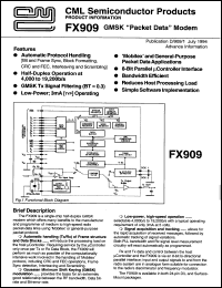 datasheet for FX909J by Consumer Microcircuits Limited