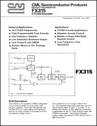 datasheet for FX315LG by Consumer Microcircuits Limited