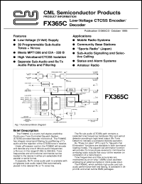 datasheet for FX365CDW by Consumer Microcircuits Limited
