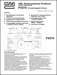 datasheet for FX375J by Consumer Microcircuits Limited
