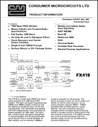 datasheet for FX419LG by Consumer Microcircuits Limited