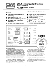 datasheet for FX489DW by Consumer Microcircuits Limited