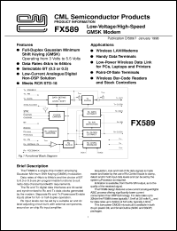 datasheet for FX589D5 by Consumer Microcircuits Limited