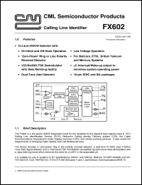 datasheet for FX602D4 by Consumer Microcircuits Limited