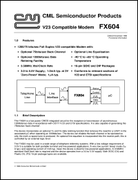datasheet for FX604P3 by Consumer Microcircuits Limited