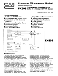 datasheet for FX609J by Consumer Microcircuits Limited