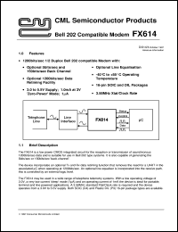 datasheet for FX614D4 by Consumer Microcircuits Limited