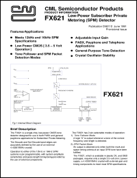 datasheet for FX621P by Consumer Microcircuits Limited