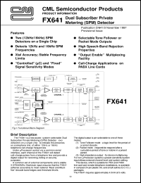datasheet for FX641D2 by Consumer Microcircuits Limited