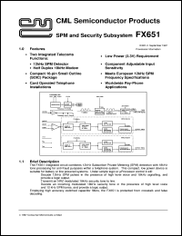 datasheet for FX651 by Consumer Microcircuits Limited