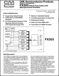 datasheet for FX203J by Consumer Microcircuits Limited