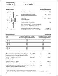 datasheet for P600G by Diotec Elektronische