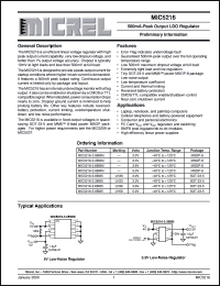 datasheet for MIC5216-5.0BM5 by 