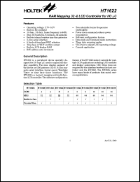 datasheet for HT1622 by Holtek Semiconductor Inc.
