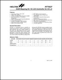 datasheet for HT1627 by Holtek Semiconductor Inc.