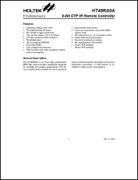 datasheet for HT48RA0A by Holtek Semiconductor Inc.