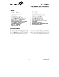 datasheet for HT49R50 by Holtek Semiconductor Inc.