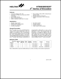 datasheet for HT600 by Holtek Semiconductor Inc.