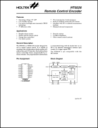 datasheet for HT6026 by Holtek Semiconductor Inc.