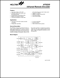 datasheet for HT6230 by Holtek Semiconductor Inc.