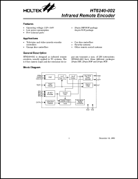 datasheet for HT6240-002 by Holtek Semiconductor Inc.
