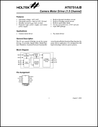 datasheet for HT6751A by Holtek Semiconductor Inc.