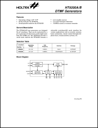 datasheet for HT9200A by Holtek Semiconductor Inc.