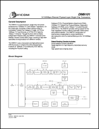 datasheet for DM9101E by Davicom Semiconductor