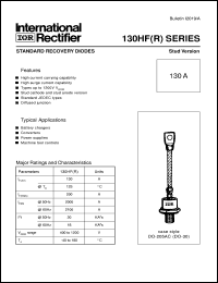 datasheet for 130HF120PSV by International Rectifier