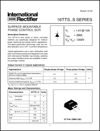 datasheet for 16TTS08STRL by International Rectifier