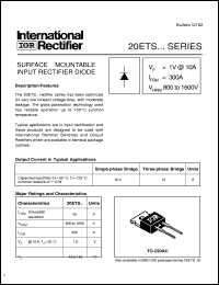 datasheet for 20ETS16 by International Rectifier
