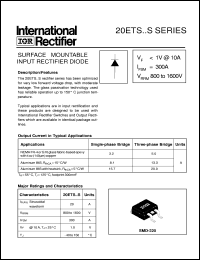 datasheet for 20ETS08STRR by International Rectifier