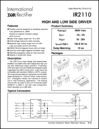 datasheet for IR2110 by International Rectifier