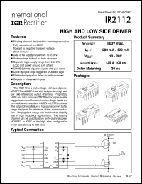 datasheet for IR2112 by International Rectifier