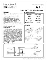 datasheet for IR2113S by International Rectifier