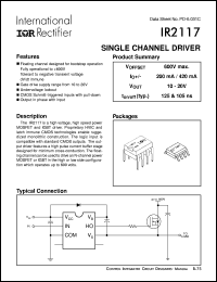 datasheet for IR2117 by International Rectifier