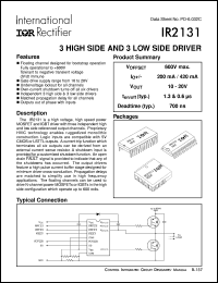 datasheet for IR2131 by International Rectifier