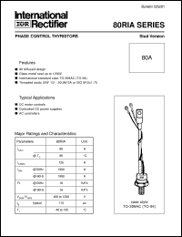 datasheet for 80RIA120M by International Rectifier