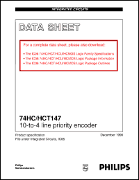 datasheet for 74HC147U by Philips Semiconductors