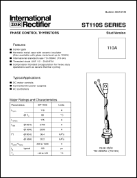 datasheet for ST110S12P0V by International Rectifier